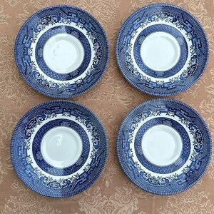 Churchill Blue Willow saucers set of 4